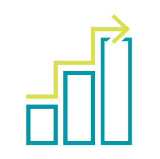 Stair step chart icon